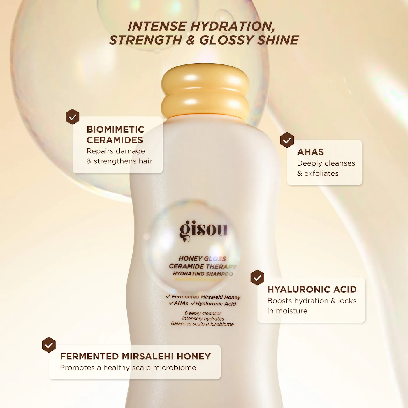 GISOU Honey Gloss Ceramide Therapy Hydrating Shampoo GISOU Honey Gloss Ceramide Therapy Hydrating Shampoo купить в Beauty Storage. Быстрая доставка по России и СНГ.