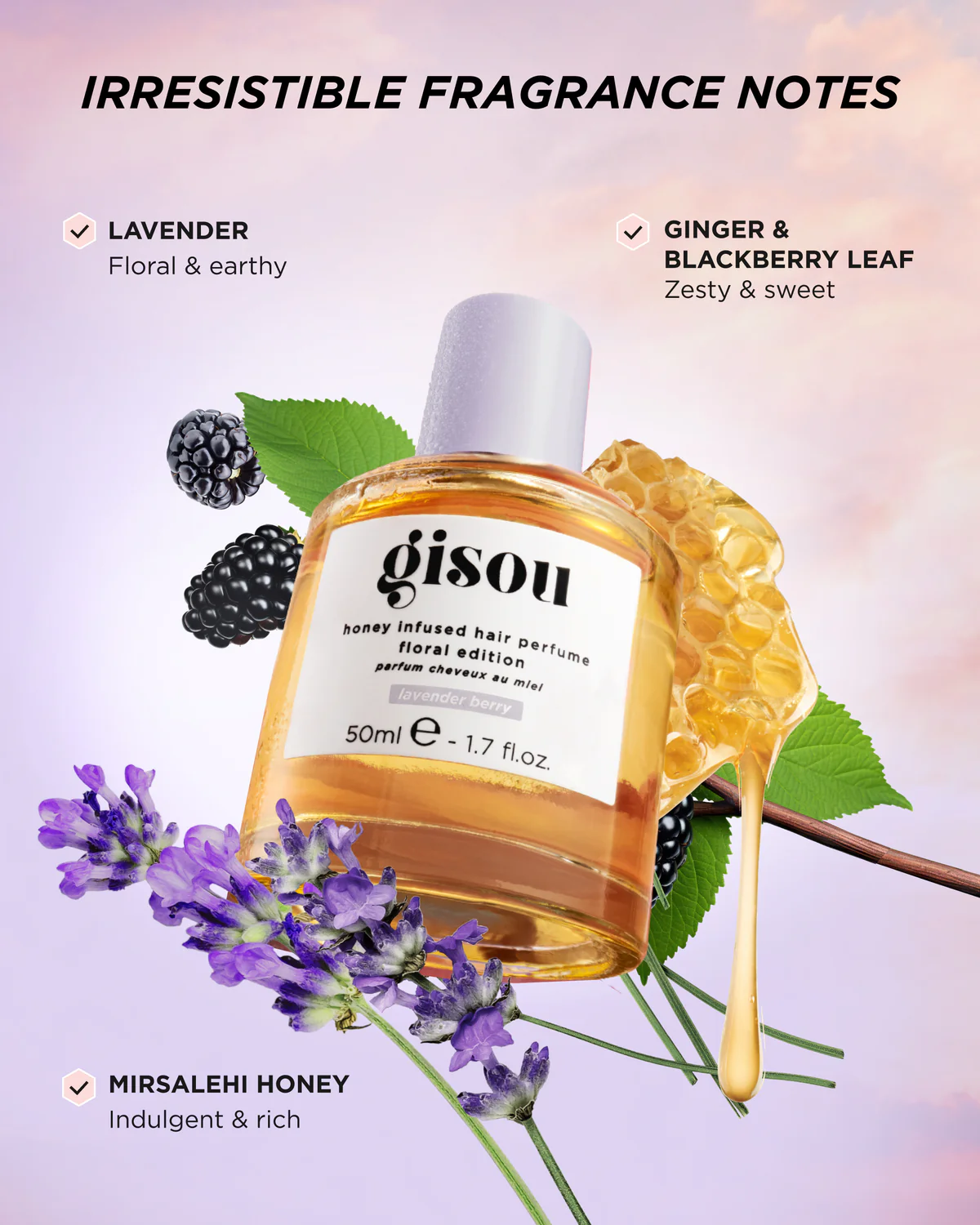 GISOU Honey Infused Hair Perfume - Lavender Berry GISOU Honey Infused Hair Perfume - Lavender Berry купить в Beauty Storage. Быстрая доставка по России и СНГ.