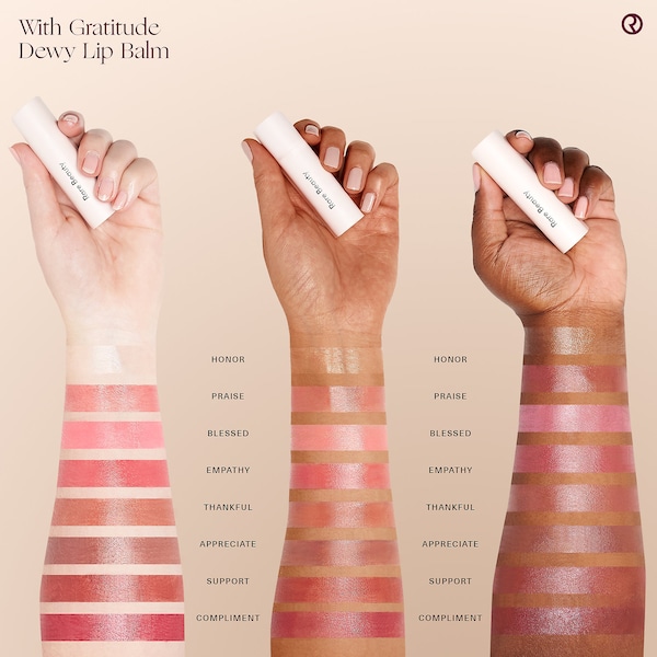 RARE BEAUTY BY SELENA GOMEZ With Gratitude Dewy Lip Balm купить в Beauty Storage. Быстрая доставка по России и СНГ.