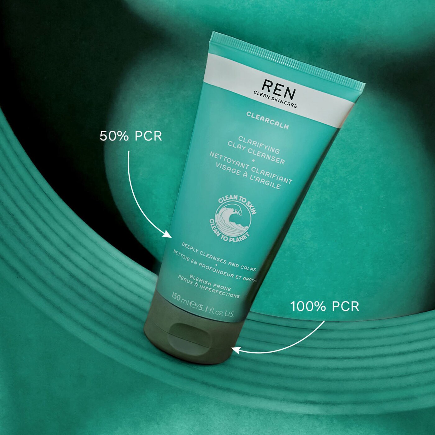 REN Clean Skincare Clearcalm Clarifying Clay Cleanser  купить в Beauty Storage. Быстрая доставка по России и СНГ.