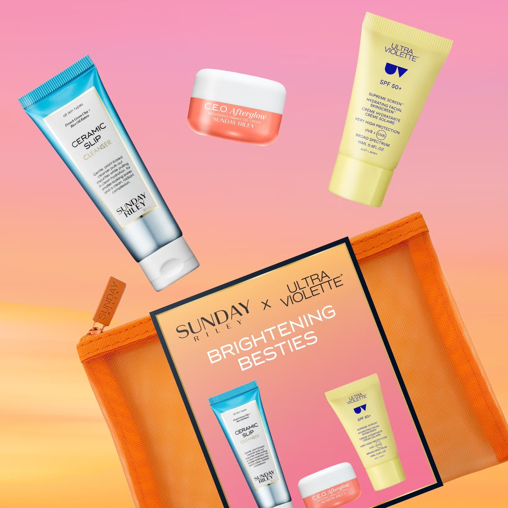 SUNDAY RILEY Sunday Riley x Ultra Violette: Brightening Besties Kit купить в Beauty Storage. Быстрая доставка по России и СНГ.