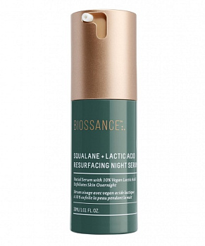 BIOSSANCE Squalane + 10% Lactic Acid Resurfacing Night Serum