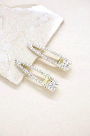 Gatsby Crystal & Gold Clip Set