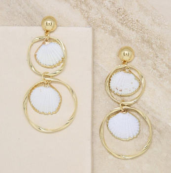 Beach Please Shell Statement Earrings