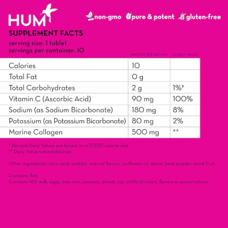HUM NUTRITION Collagen POP + Vitamin C Dissolvable Tablets купить в Beauty Storage. Быстрая доставка по России и СНГ.