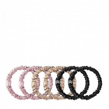 SLIP Silk Scrunchie Skinnies Pink, Caramel & Black 6 Pack купить в Beauty Storage. Быстрая доставка по России и СНГ.