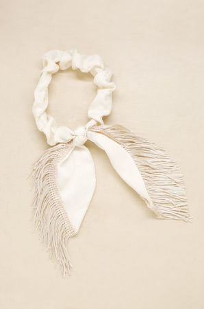 Best in the West Fringed Scrunchie in Cream