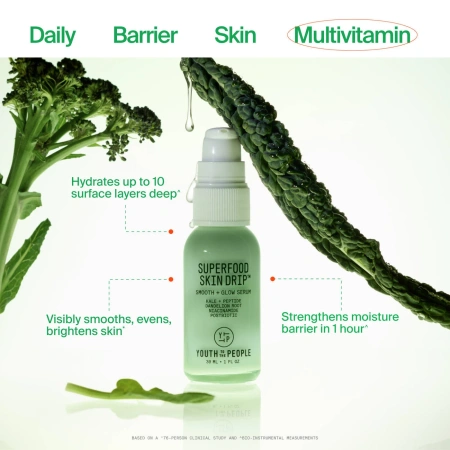 YOUTH TO THE PEOPLE Superfood Skin Drip Smooth + Glow Barrier Serum купить в Beauty Storage. Быстрая доставка по России и СНГ.