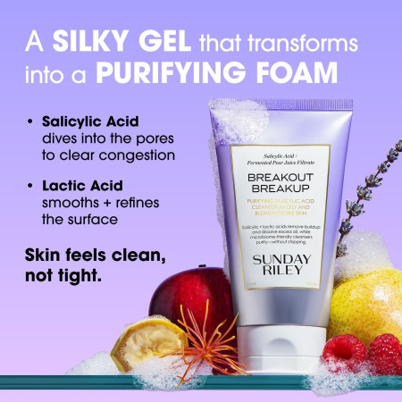 SUNDAY RILEY Breakout Breakup Purifying Salicylic Acid Cleanser купить в Beauty Storage. Быстрая доставка по России и СНГ.
